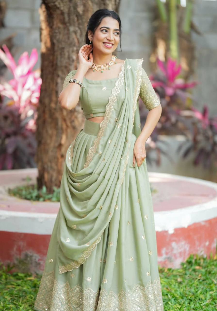 TAPI-229 BY SUSWANI FANCY DESIGNER HEAVY FAUX GEORGETTE LEHENGA