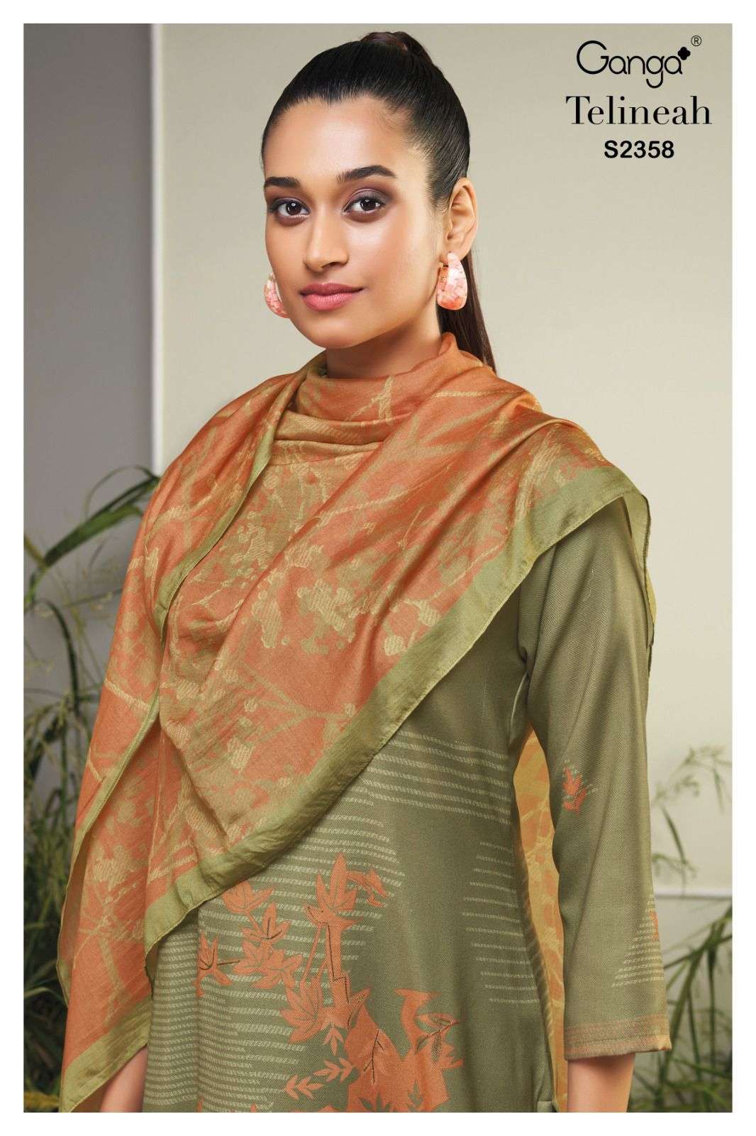 TELINEAH 2358 BY GANGA FASHIONS 2358-A TO 2358-D SERIES BEMBERG SILK DRESSES