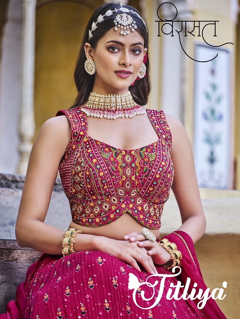 TITLIYA BY VIRASAT 1101 TO 1104 SERIES HEAVY CHINON NAVRATRI LEHENGAS