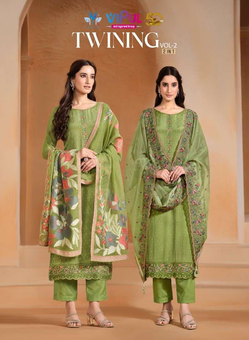 TIWNING VOL-2 BY VIPUL 6161 TO 6166 SERIES CHINON CHIFFON DRESSES