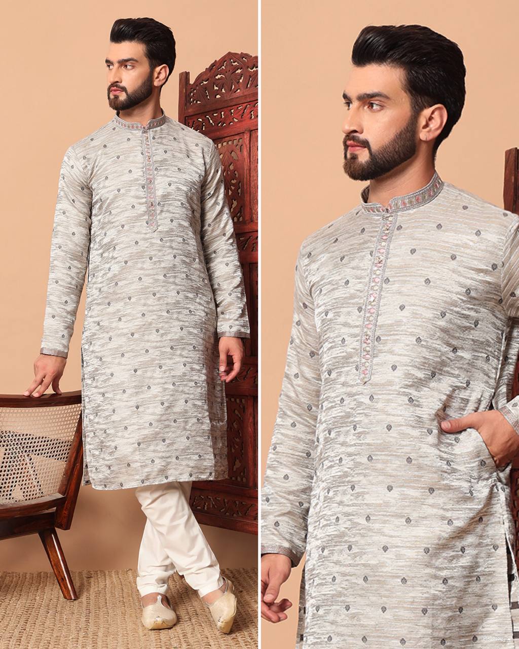 UTSAV 5.0 BY SUSWANI ETHNIC WEAR HEAVY JACQUARD MENS KURTA PYJAMA