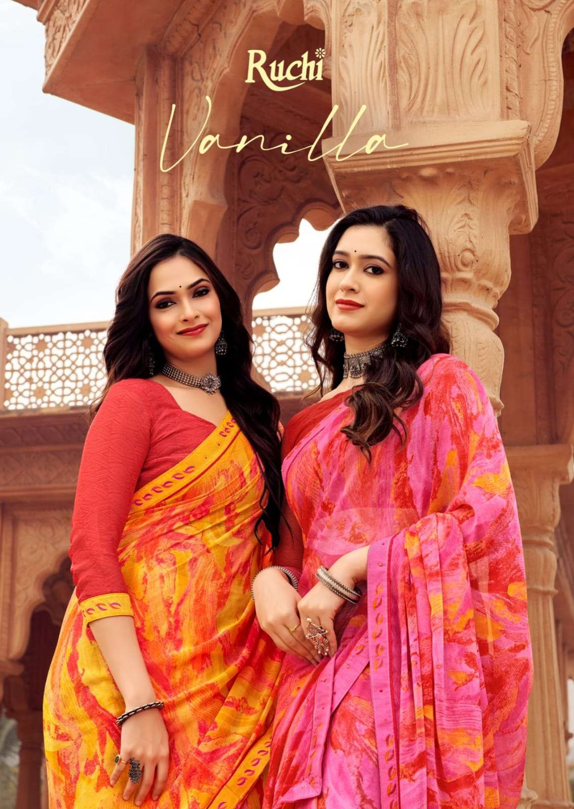 VANILLA VOL-6 BY RUCHI 31401-A TO 31406-B SERIES SILK CREPE SAREES