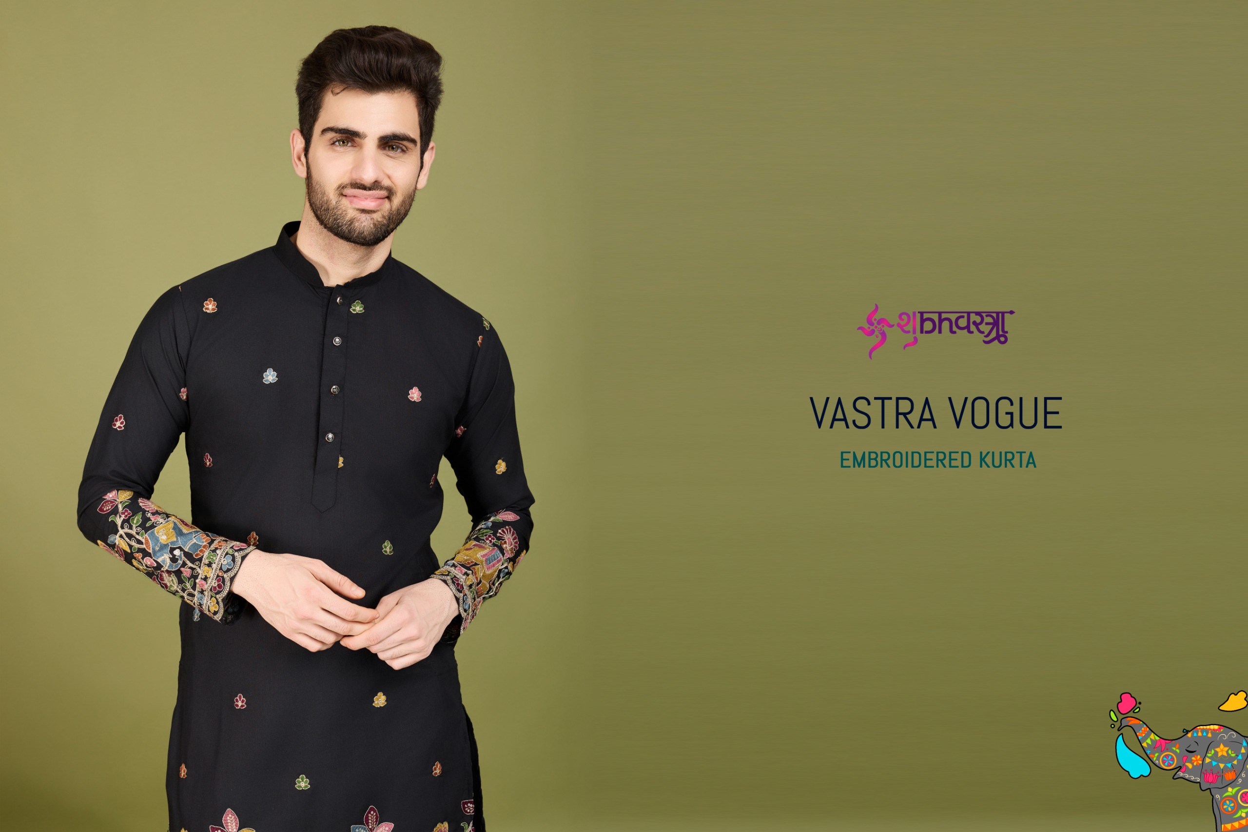 VASTRA VOGUE BY SHUBHVASTRA 61091 TO 61095 SERIES COTTON MENS KURTA