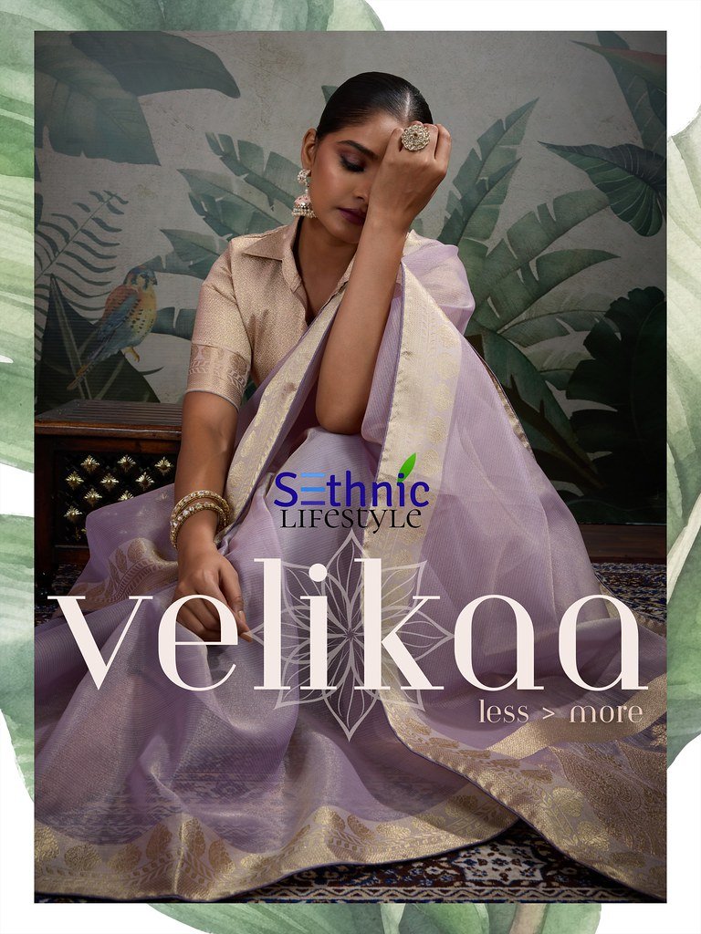 VELIKAA BY SETHNIC 87001 TO 87005 SERIES DESIGNER TISSUE SILK SAREES