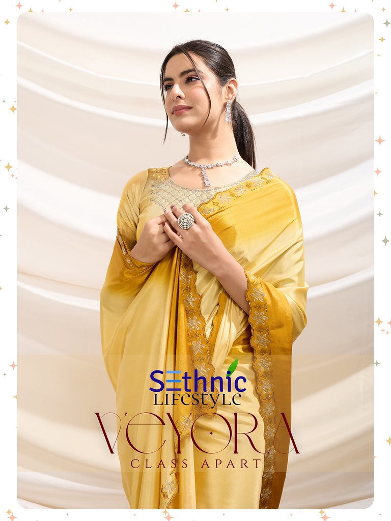 VEYORA BY SETHNIC 77001 TO 77003 SERIES FANCY OMBRE DYED CREPE SAREES