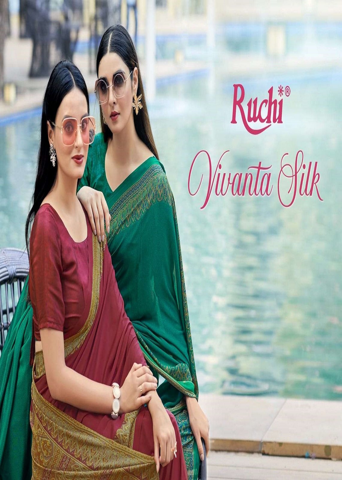 VIVANTA SILK VOL-27 BY RUCHI 28401-A TO 28403-D SERIES SILK CREPE SAREES