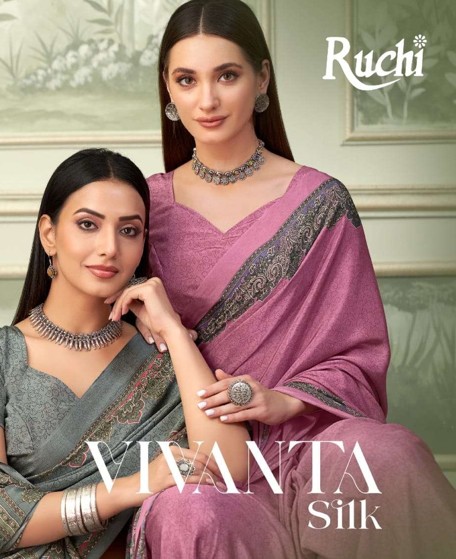 VIVANTA SILK VOL-37 BY RUCHI 37501-A TO 37503-D SERIES SILK CREPE SAREES