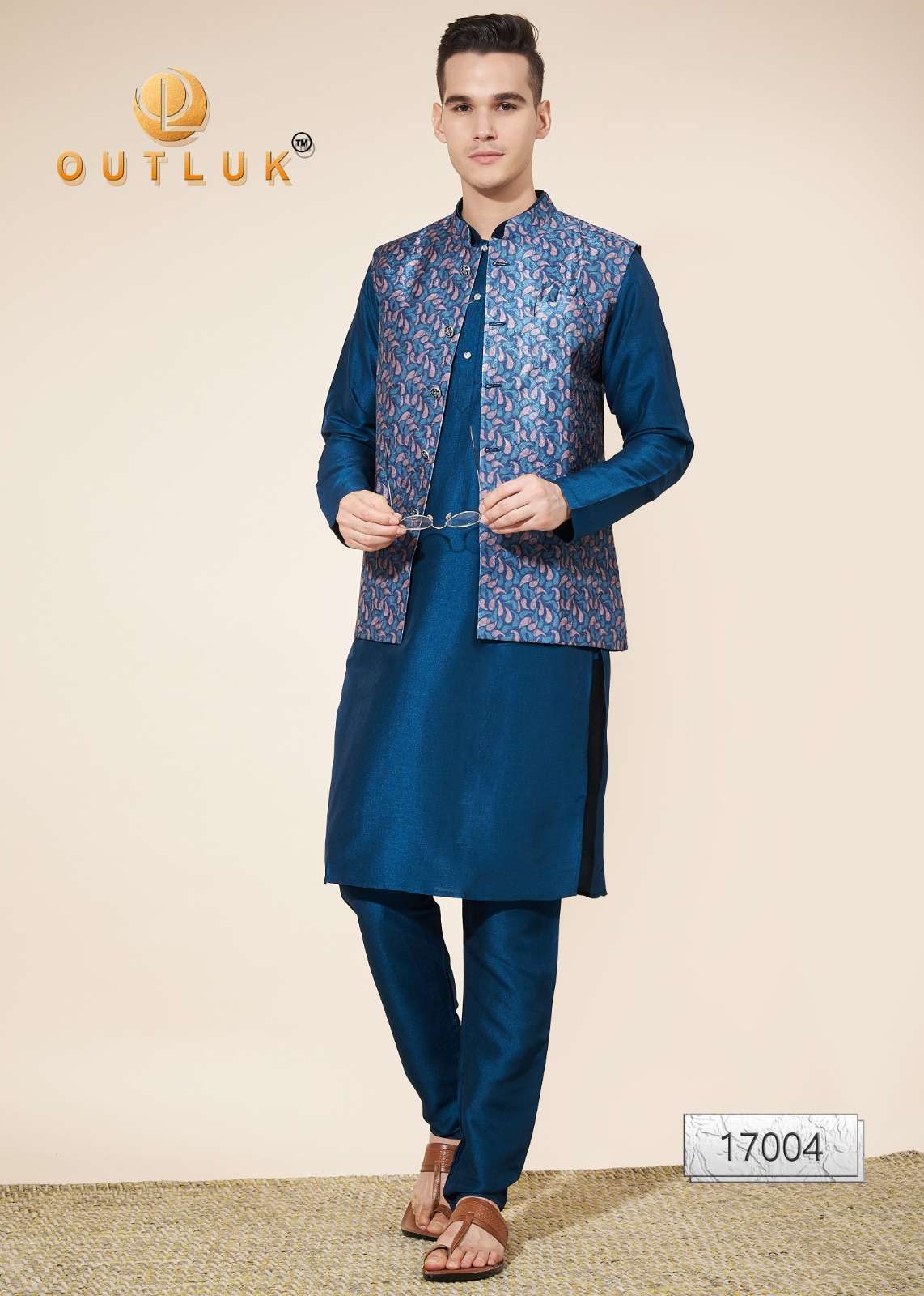 WEDDING COLLECTION VOL-17 BY OUTLUK 17001 TO 17011 SERIES SILK KURTA PYJAMA WITH KOTI