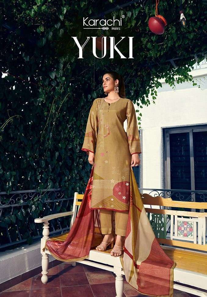 YUKI BY KARACHI PRINTS 1001 TO 1004 SERIES MUSLIN DIGITAL PRINTED DRESSES