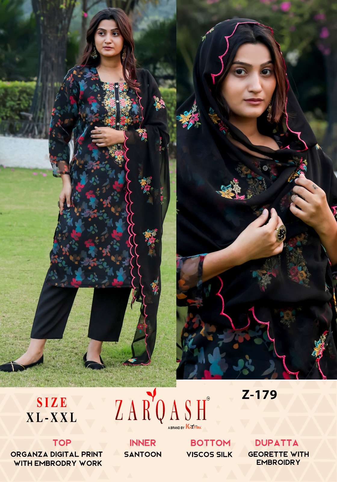 Z-179 HIT DESIGN BY ZARQASH FANCY ORGANZA STITCHED PAKISTANI DRESS