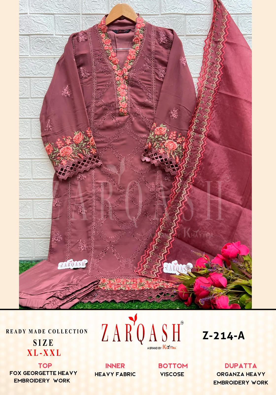 Z-214 COLOURS BY ZARQASH FAUX GEORGETTE PAKISTANI STITCHED DRESSES
