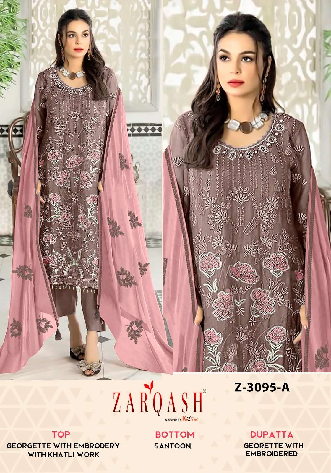 Z-3095 COLOURS BY ZARQASH FANCY DESIGNER GEORGETTE PAKISTANI DRESSES