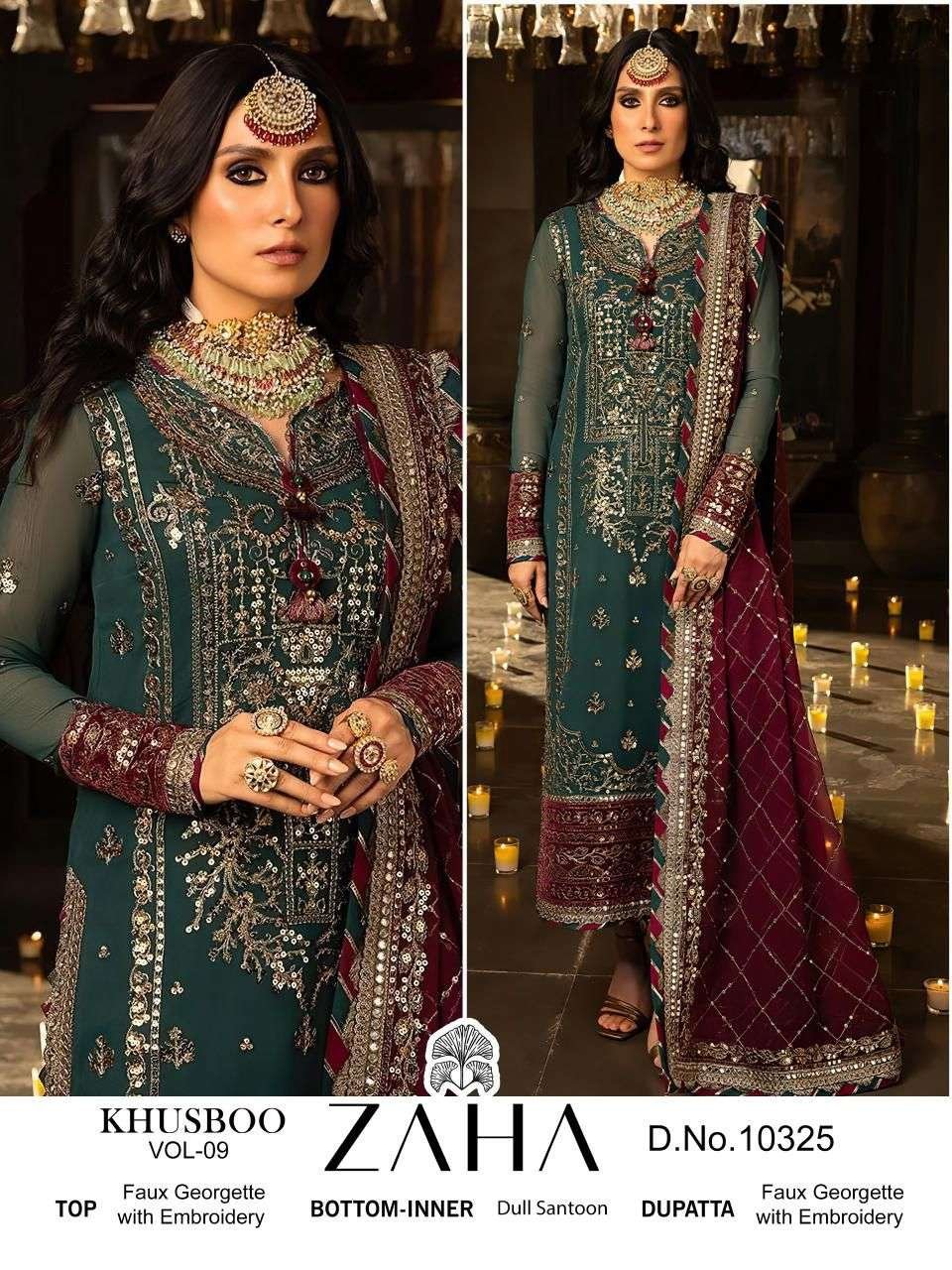 ZAHA 10325 HIT DESIGN BY ZAHA DESIGNER FAUX GEORGETTE PAKISTANI DRESS