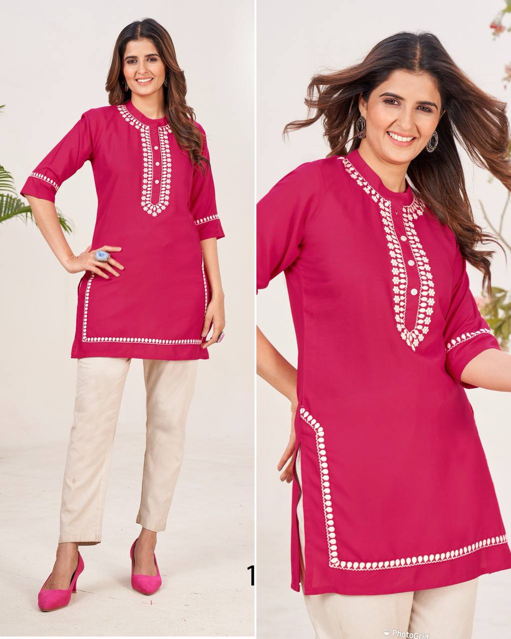 ZIA BY SUSWANI 1001 TO 1006 SERIES DESIGNER 14 KG RAYON ETHNIC TOPS