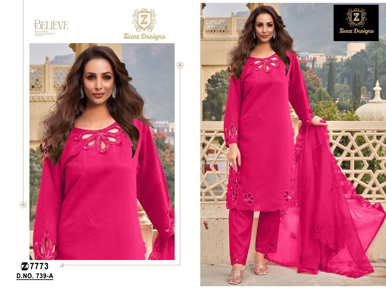 ZIAAZ 739 COLOURS BY ZIAAZ DESIGNS FANCY ORGANZA PAKISTANI DRESSES