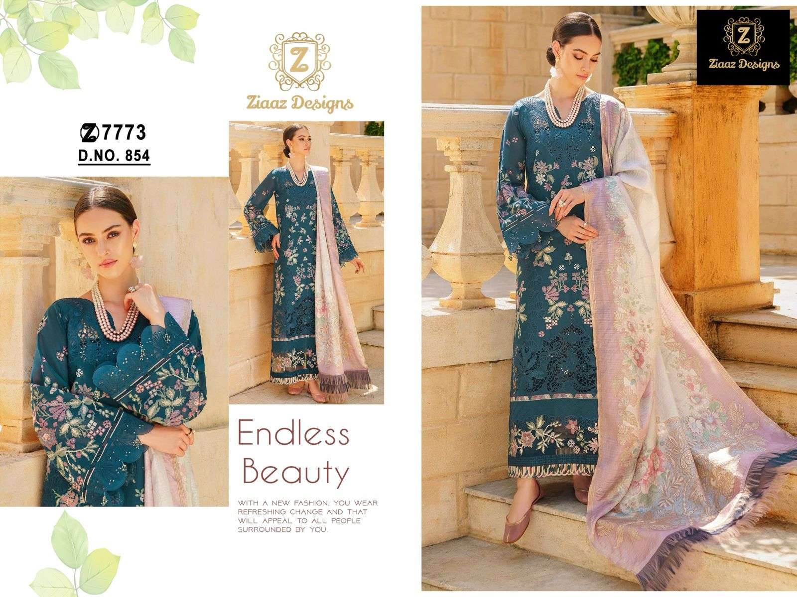 ZIAAZ 854 BY ZIAAZ DESIGNS FANCY COTTON RAYON PAKISTANI DRESS