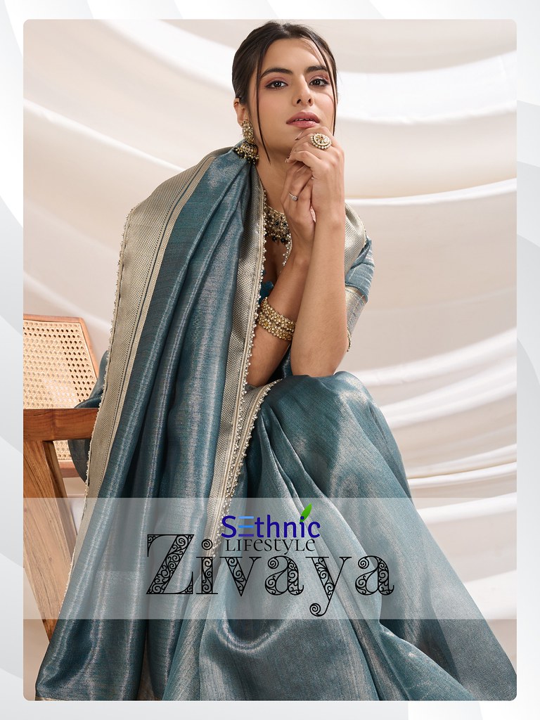 ZIVAYA BY SETHNIC 70001 TO 70006 SERIES FANCY LINEN TISSUE SAREES