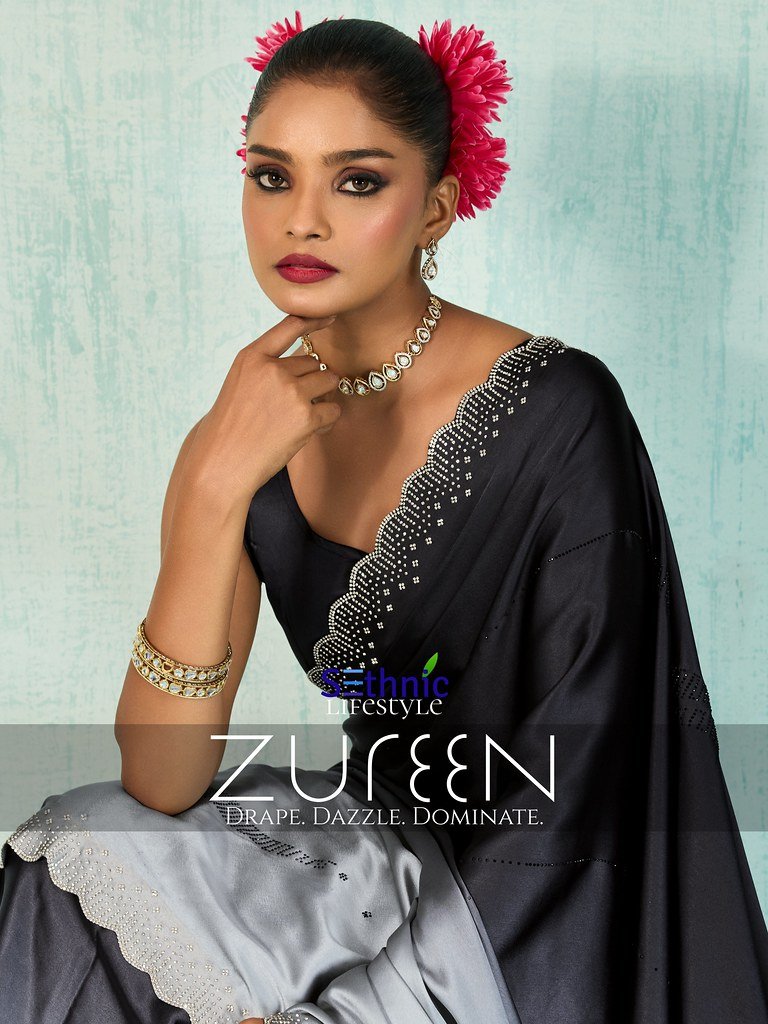 ZUREEN BY SETHNIC 93001 TO 93002 SERIES OMBRE JAPAN SATIN SAREES